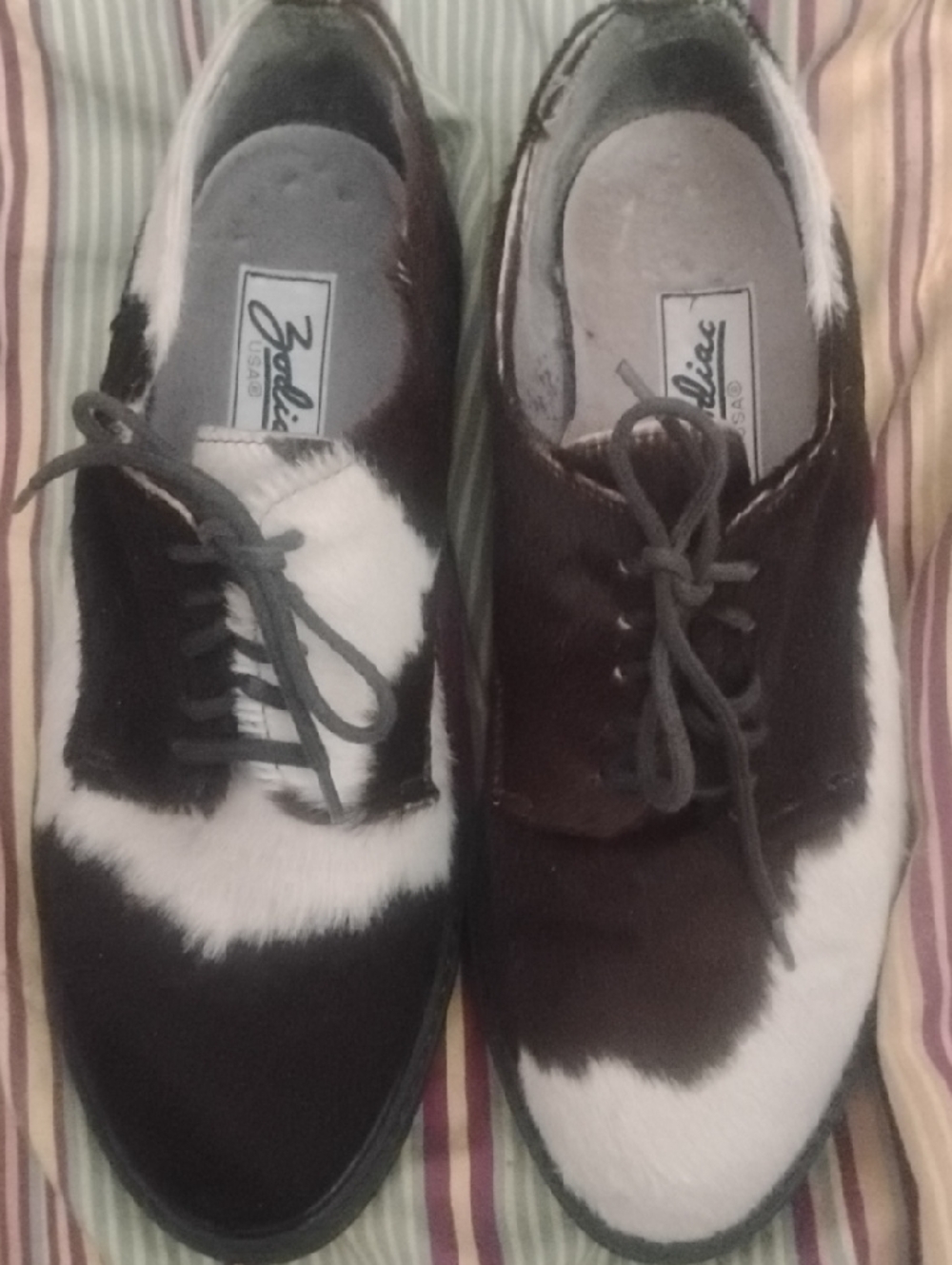 Zodiac Vintage Two-Tone Cowhide Derby Oxfords Shoes - Dark Brown 9 9.5